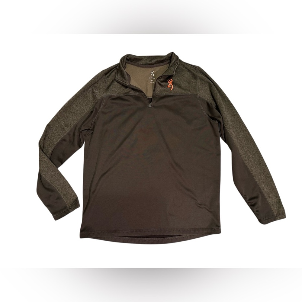 Browning Brown Pullover with Orange Logo